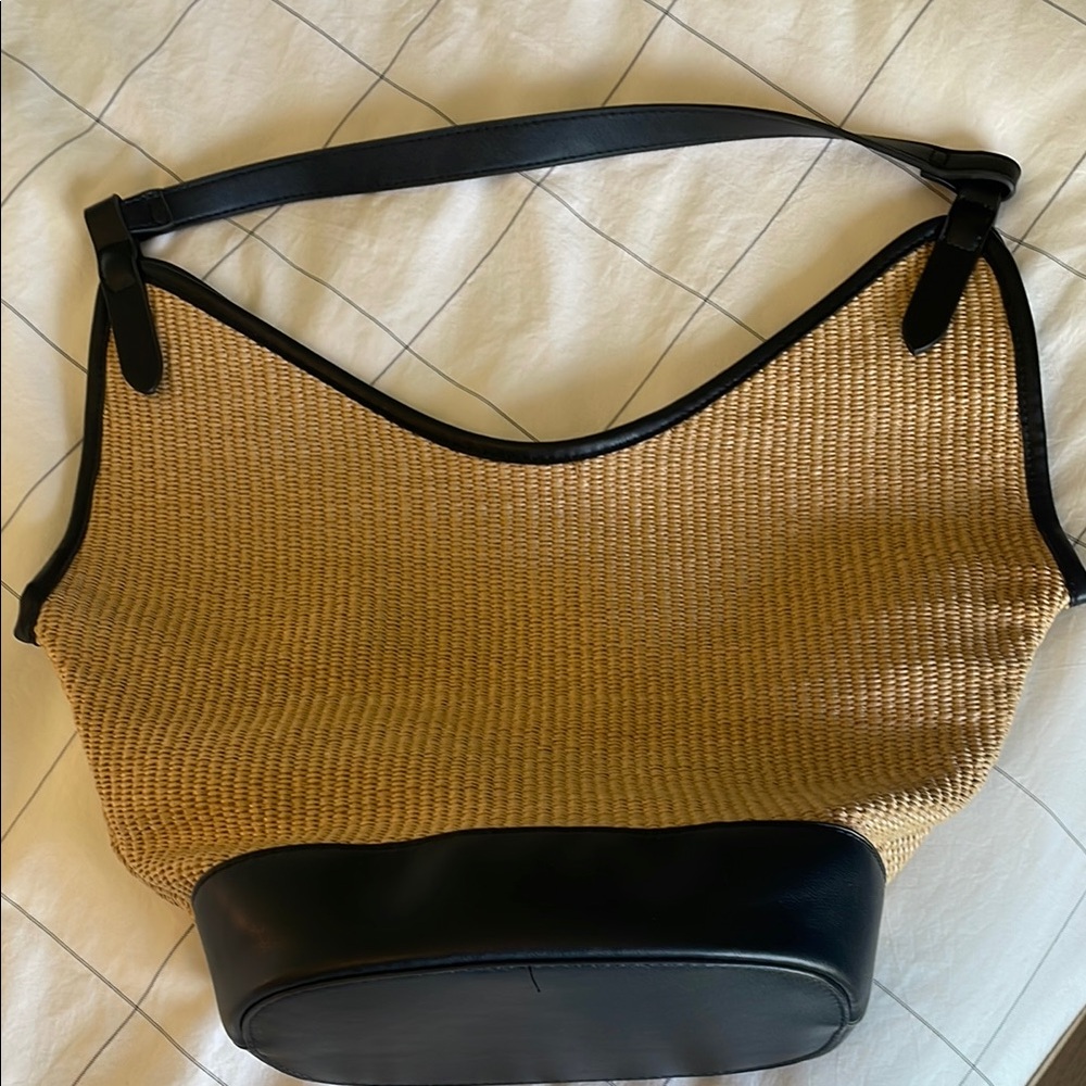 Anthropologie Black and Tan Shoulder Bag